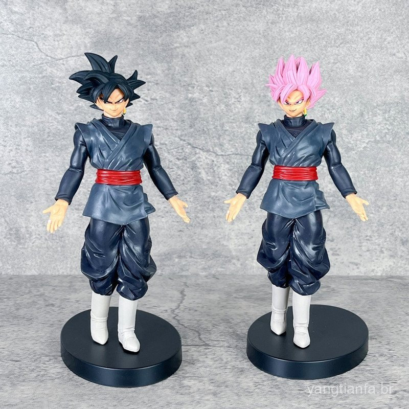 2 Pçs/Set 23cm Anime Dragon Ball Super Son Goku Kakarotto Saiyan Zamasu Pêssego Cabelo Vermelho Supremo Kai PVC Figuras