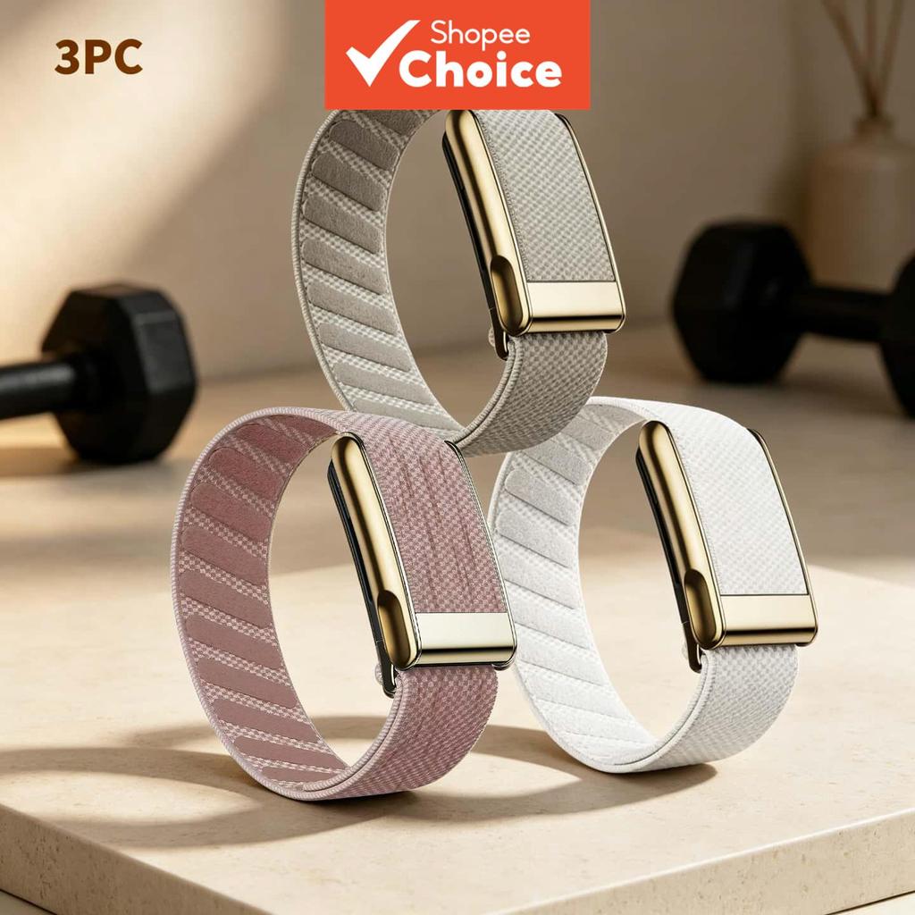 Três Pulseiras Esportivas de Nylon Compatíveis com Whoop 5.0/MG ECG, Ajustáveis, Macias, Respiráveis e à Prova de Suor,