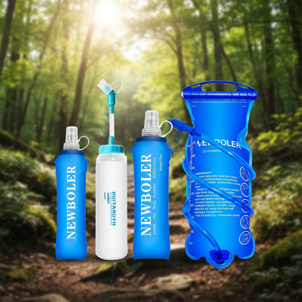 Newboler Garrafa Macia Dobrável Livre de BPA 250Ml 500Ml Pacote de Hidratação Para Mountain Bike Caminhada
