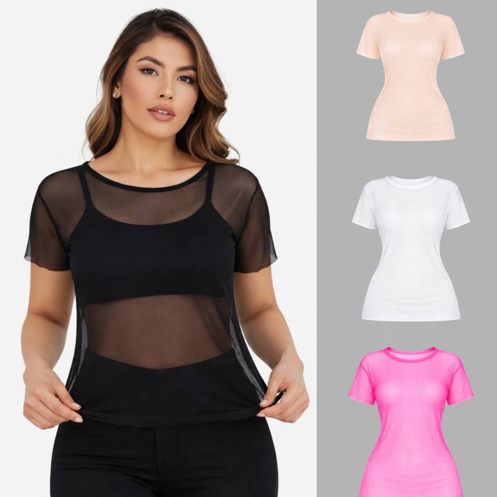 Blusa Feminina Plus Size Tule Vest Leg Academia Treino Várias Ocasiões Leve e Macia