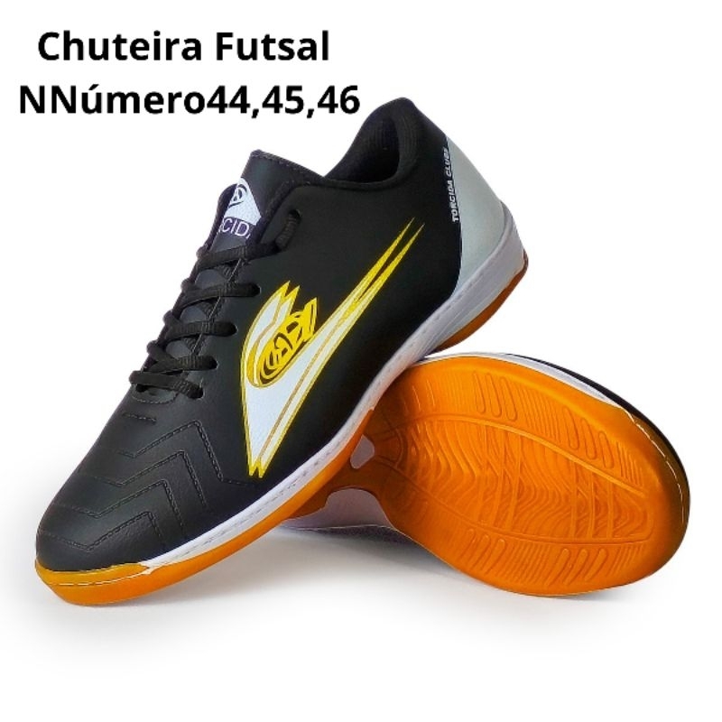 Chuteira Tênis Futsal Masculina  44 ao 46 Solado Colado E Costurado  Leve Confortável E Macia