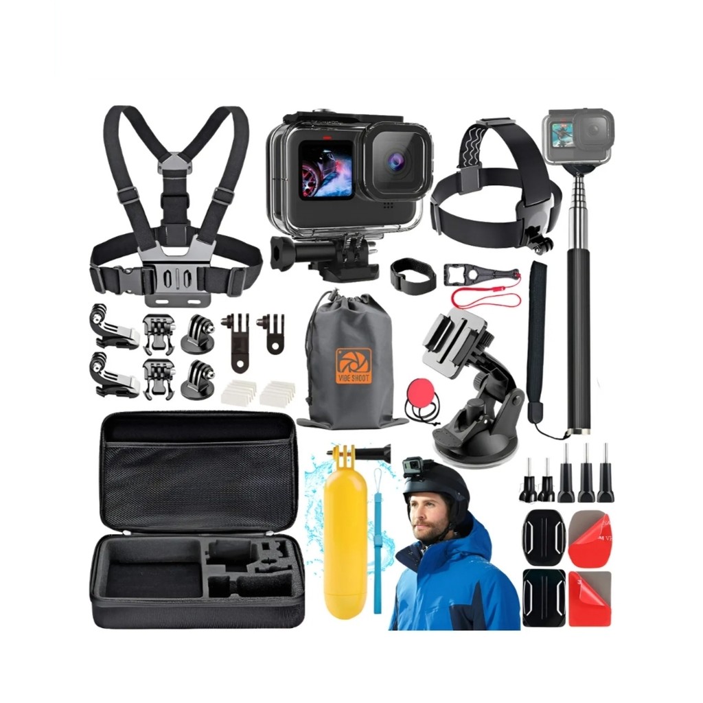 Kit Aventura Caixa Estanque Acessório Gopro Hero 5 6 7 Black