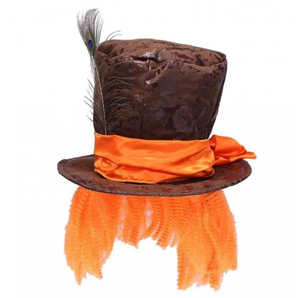 Chapéu Chapeleiro Maluco com Cabelo Cosplay Alice No País Das Maravilhas