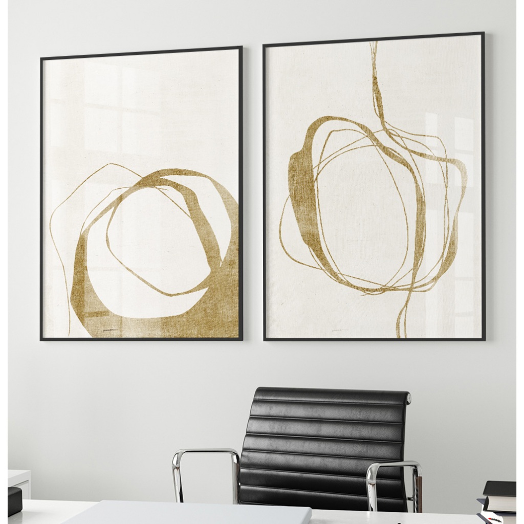Quadro Minimalista Quadro Com Moldura Quadro Decorativo Sala Grande Quarto Casal Linha Abstrata Kit