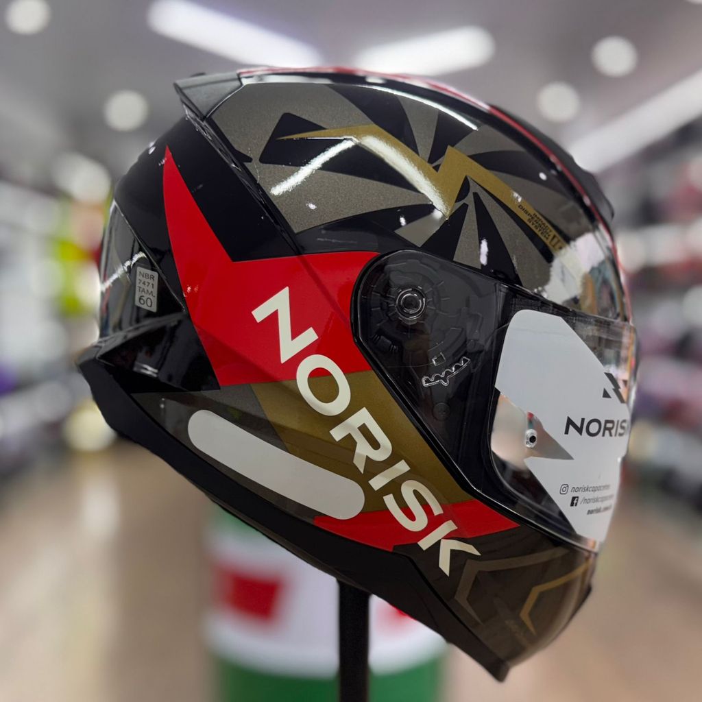 Capacete NORISK RAZOR GOODSPEED RED/GOLD