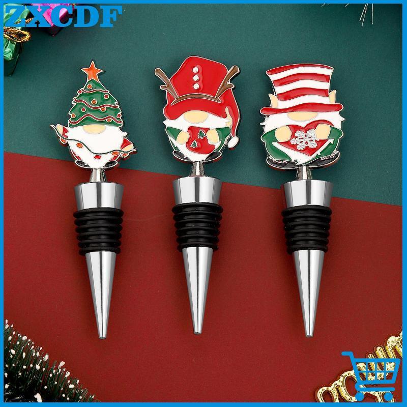 Liga De Zinco Natal Boneco De Neve Rolha De Vinho À Prova De Vazamento Fresco Mantendo Garrafa Plug Para Casa Bar Festa
