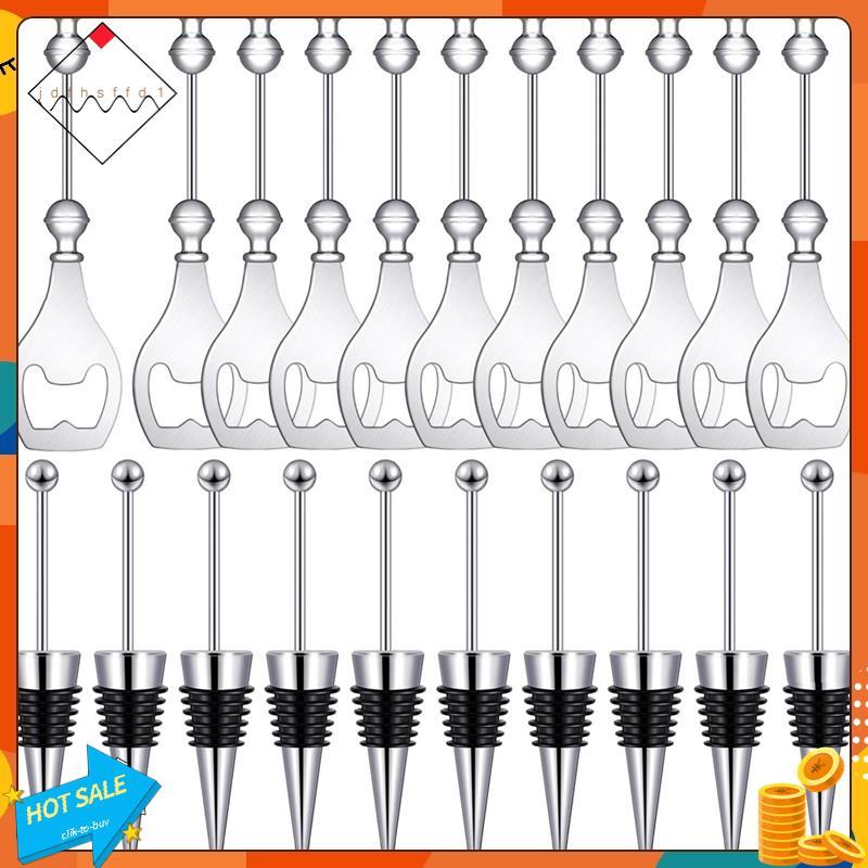 [Promover J] Conjunto De Abridor De Cerveja Com Miçangas , 10 Rolhas Decorativas Para Garrafas De Vinho Contas Ligas , R