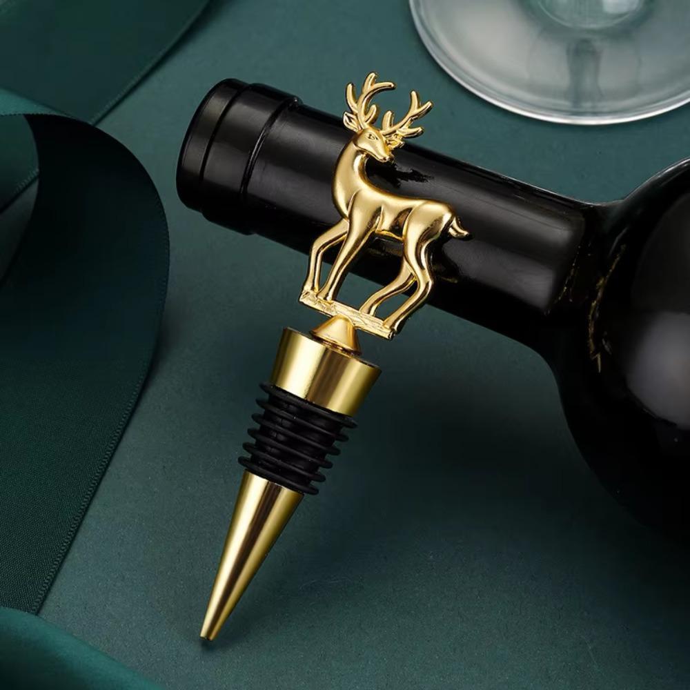 Rolha De Vinho De Natal FALLFORBEAUTYEJ , Selador De Garrafa Em Forma De Árvore De Floco De Neve De Cervo Selado , Liga