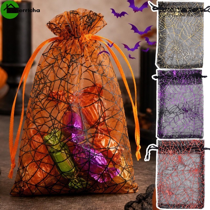 [Ultra] 40-10 Unidades De Sacos Com Cordão De Organza De Halloween-Artigos Para Festas De Casamento-Bolso Embalagem De P
