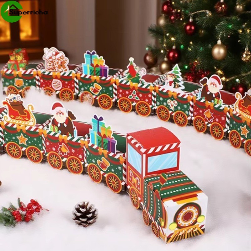 [Ultra] 24 Unidades De Caixa De Presente De Calendário De Advento De Trem De Natal-Decoração De Ano Novo-Caixas De Doces