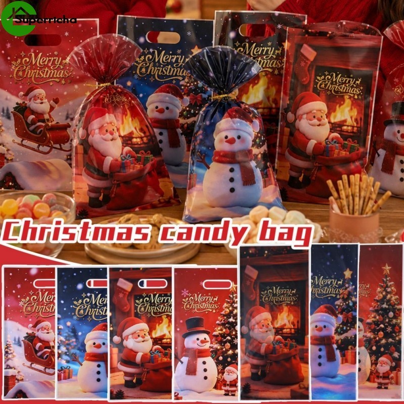 [Ultra] 150-50 Unidades De Sacos Para Presentes De Feliz Natal-2026 Embalagem De Papai Noel-Bolsa Lanches-Saco De Doces