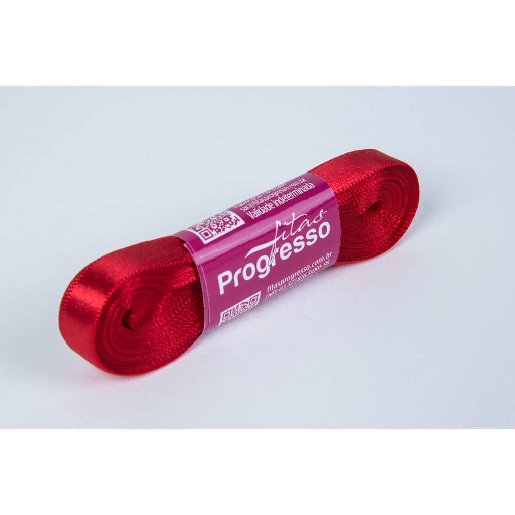 Fita de Cetim Vermelho Cor 209 - 01 unidade - Progresso - Ultra Embalagens