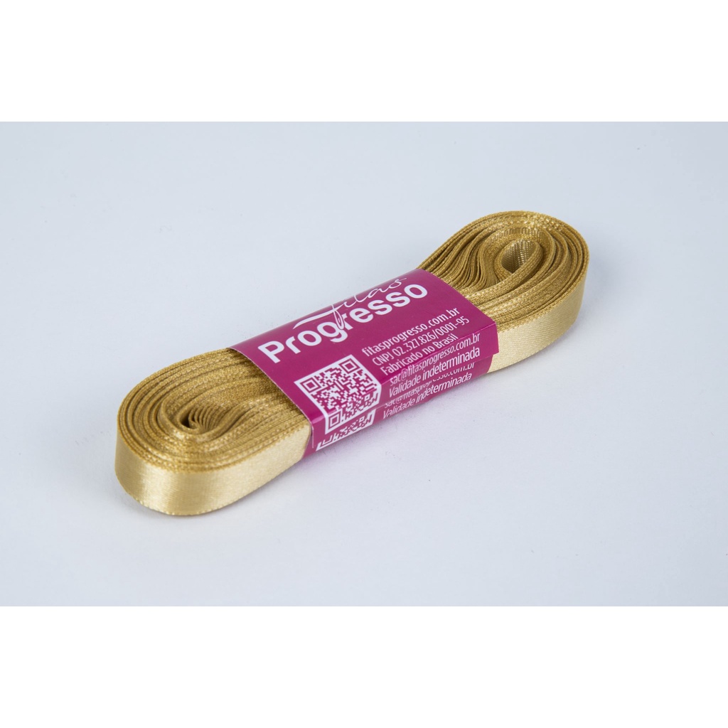 Fita de Cetim Ouro Cor 228 - 01 unidade - Progresso - Ultra Embalagens