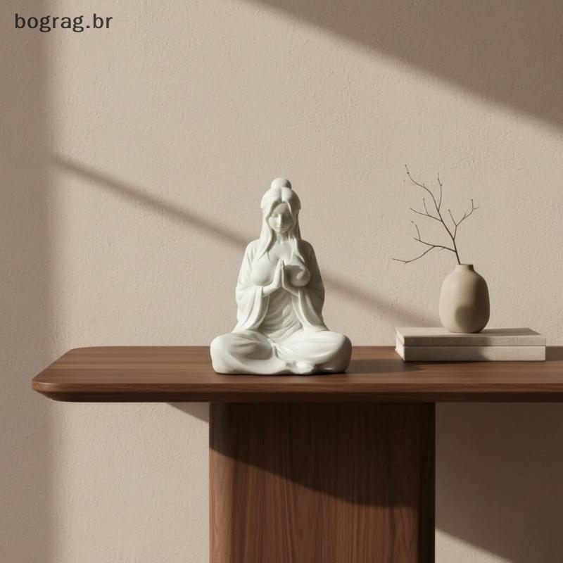 bograg 3D Impresso Cruz-Pernas Zen Senhora Estatueta Mini Meditação Ornamento De Mesa Para Escritório Em Casa Decoração
