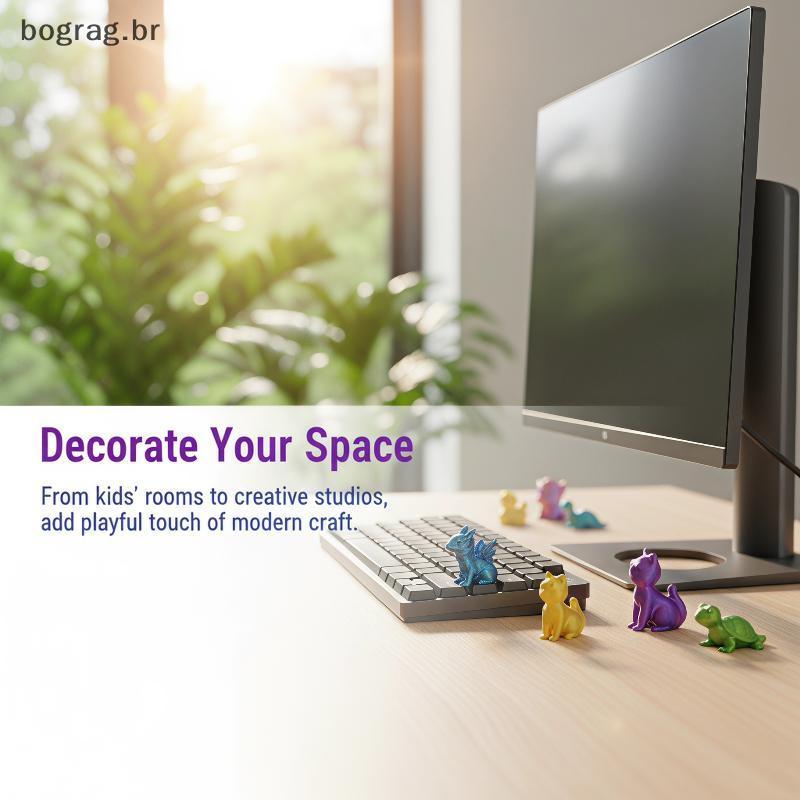 bograg 3D Impresso Mini Estatuetas De Animais Resistente Ao Desbotamento Variedade De Cores Misturadas Bonito Painel Do