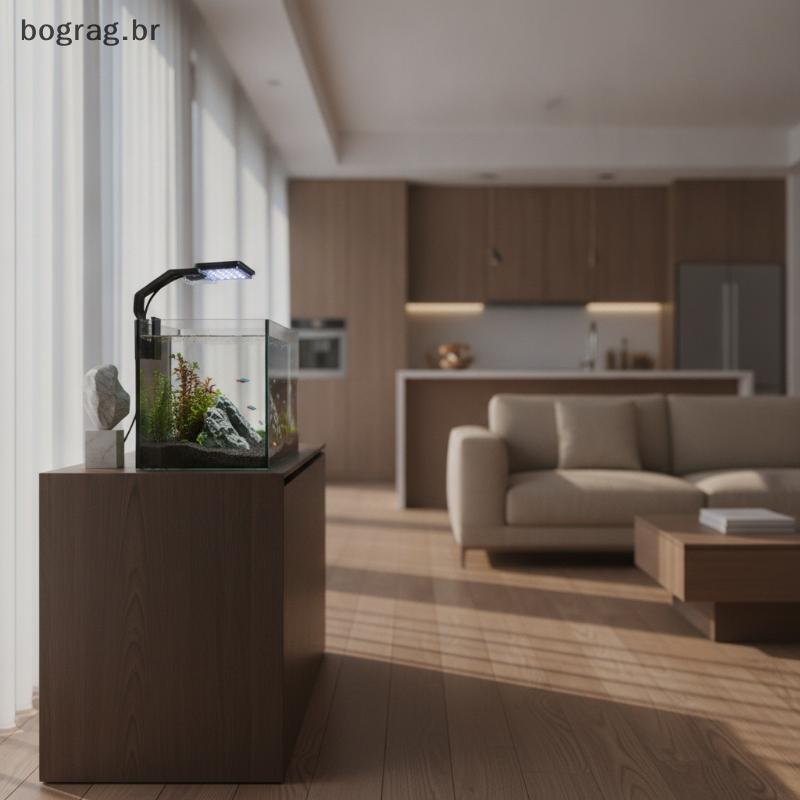 bograg Ultra Fino Mini Aquário LED Clipe De Luz Alto Brilho Qui Instalar Iluminação Para Pequenos Tanques De Peixes Escr