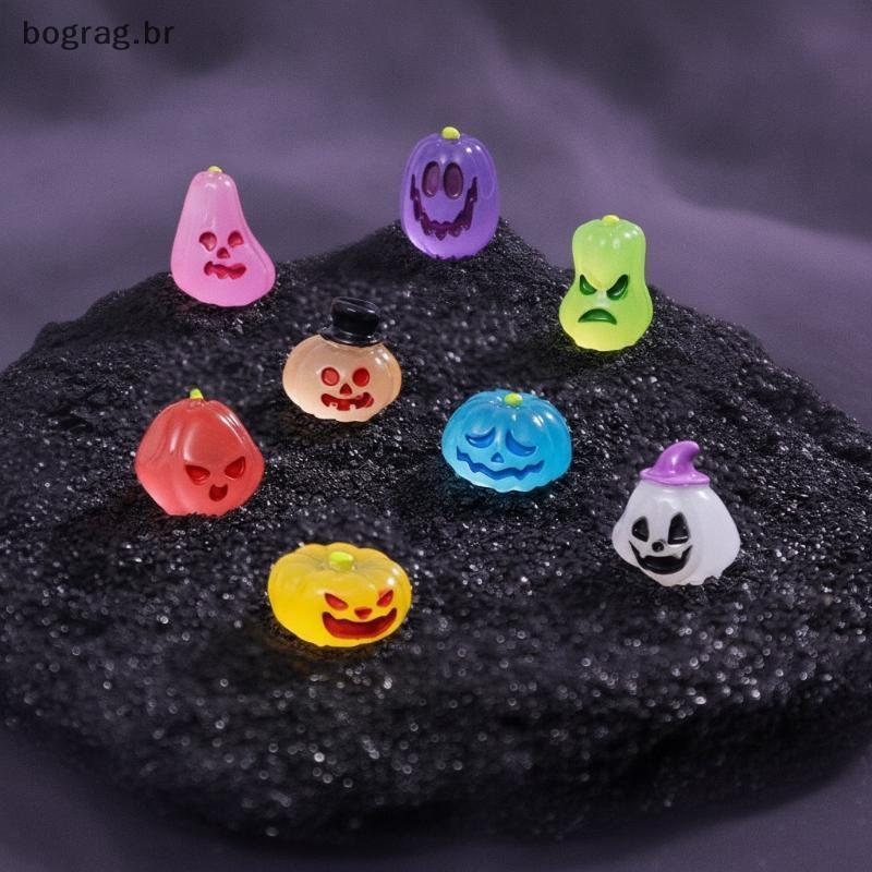 bograg 40 Peças Que Brilham No Escuro , Mini Ornamentos De Resina De Halloween , Figuras Fantasmas De Abóbora Para Prate