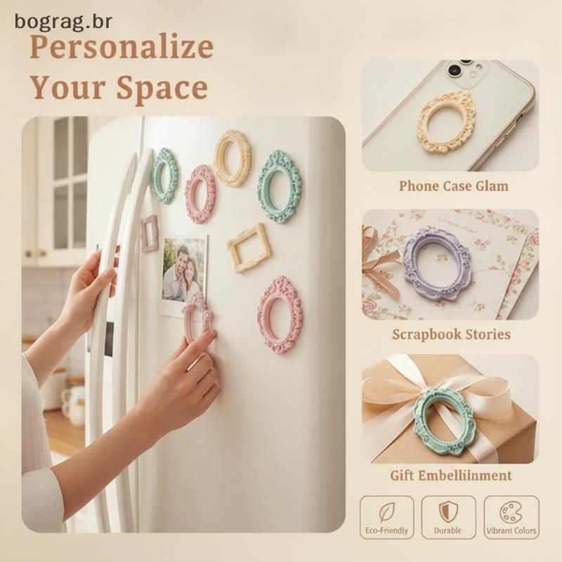 bograg Retro Perolado Mini Resina Molduras 5 Pçs Pequeno Suporte De Imagem Para DIY Artesanato Amantes Decoração Parede