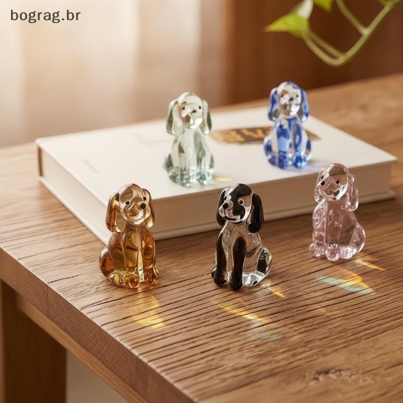 bograg Mini Estatueta De Arte De Cachorro De Vidro , Ornamento De Animal Soprado À Mão , Decoração De Casa Pequena Exclu