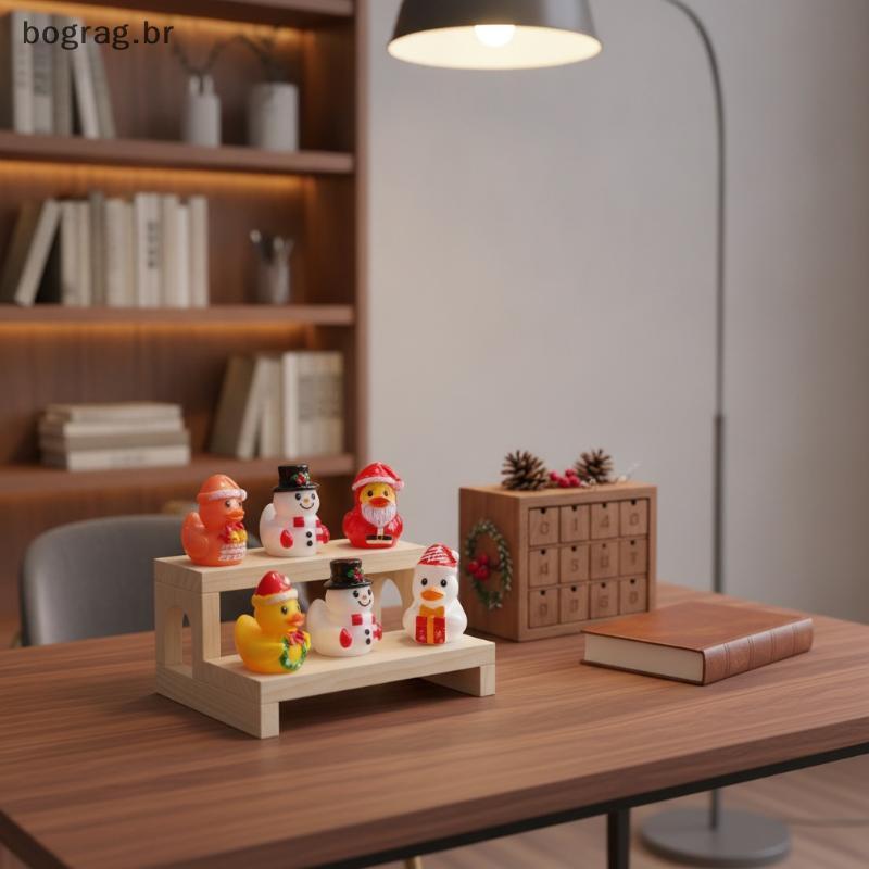 bograg 6 Peças Estatuetas De Natal Mini Du Enfeites De Resina Fofos Para Micro Paisagem Casa Festa Mesa Bonsai Decoração
