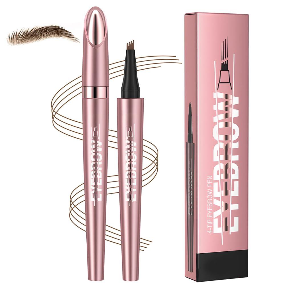 Microblading Eyebrow Pencils for Women, 2026 Upgraded 4-Tip 3D Waterproof Brow Pencils for Natural Hair-Like Brows, Long