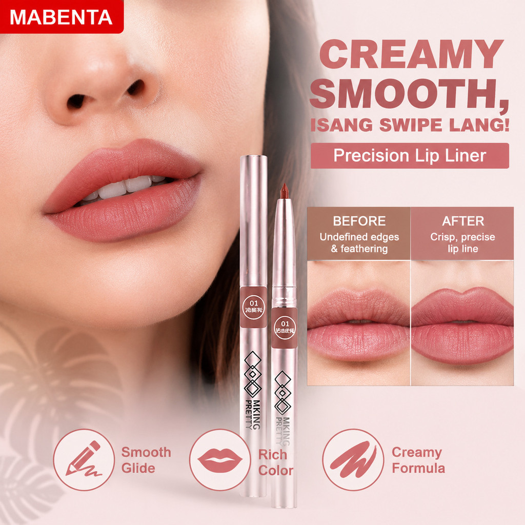 [Waterproof Precision] Women's Sculpted Lip Liner Outlines Precise Lip Shape Nonstick Lip Pencil