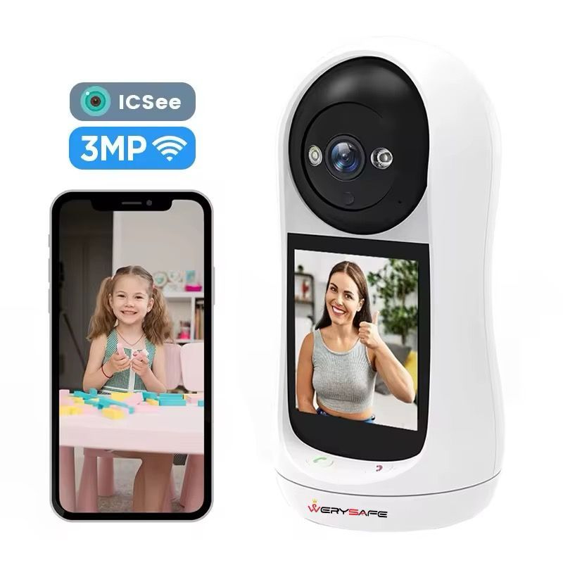 Nova Câmera 2.8 Polegadas Tela HD Indoor Home Wireless WIFI Vídeo Chamada Bidirecional IP