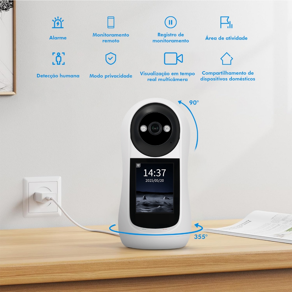 Nova Câmera 2.8 Polegadas Tela IPS HD Indoor Home Wireless WIFI Vídeo Chamada Bidirecional