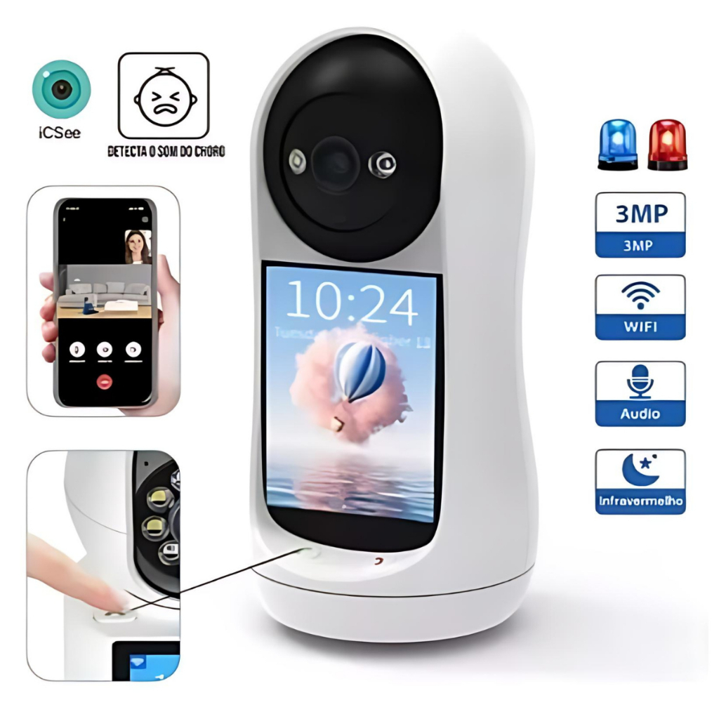 Nova Câmera 2.8 Polegadas Tela HD Indoor Home Wireless WIFI Vídeo Chamada Bidirecional IP CA-1008