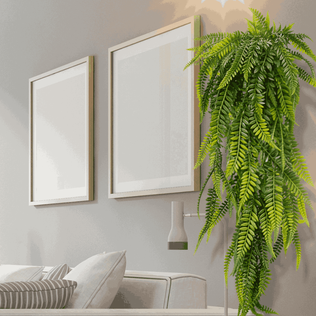 Arranjo Pendente Artificial 80cm – Folhas Tipo Samambaia (Decoração)