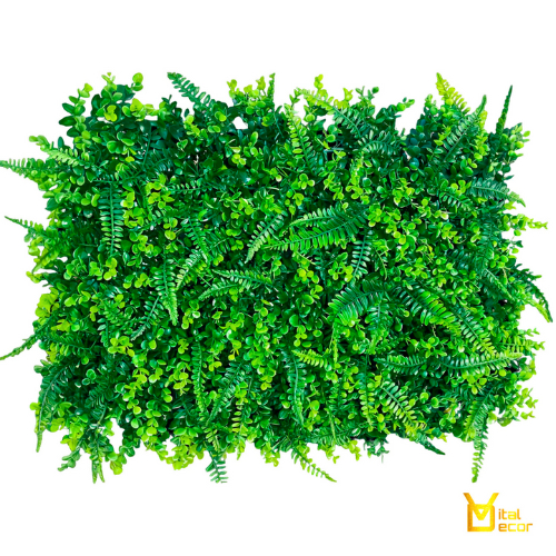 20 Placas Jardim Vertical Artificial Samambaia e Eucalipto 60x40cm – Decoração Verde