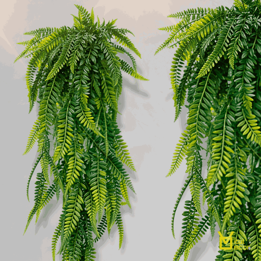 Kit 10 Folhas Artificiais Pendente 80cm – Samambaia Decorativa Realista