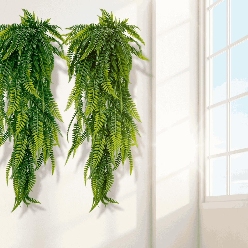 Kit 10 Samambaia Artificial Pendente 80cm – Folhagem Realista p/ Decoração