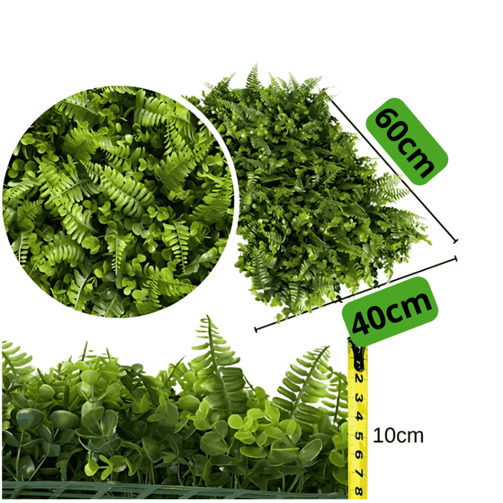 Kit 25 Placas Jardim Vertical Artificial Samambaia com Eucalipto 60x40cm