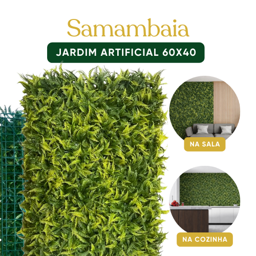 1 Placa Jardim Artificial Vertical Samambaia 60x40 | Parede Verde Realista