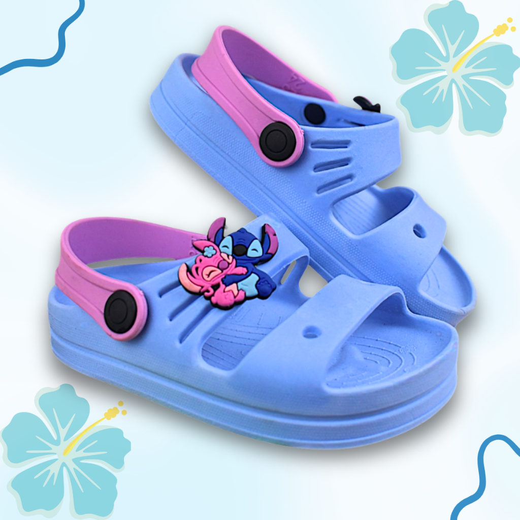 Sandália Papete Infantil Menina Leve Confortável Antiderrapante Personagem Azul Promoção Crianças