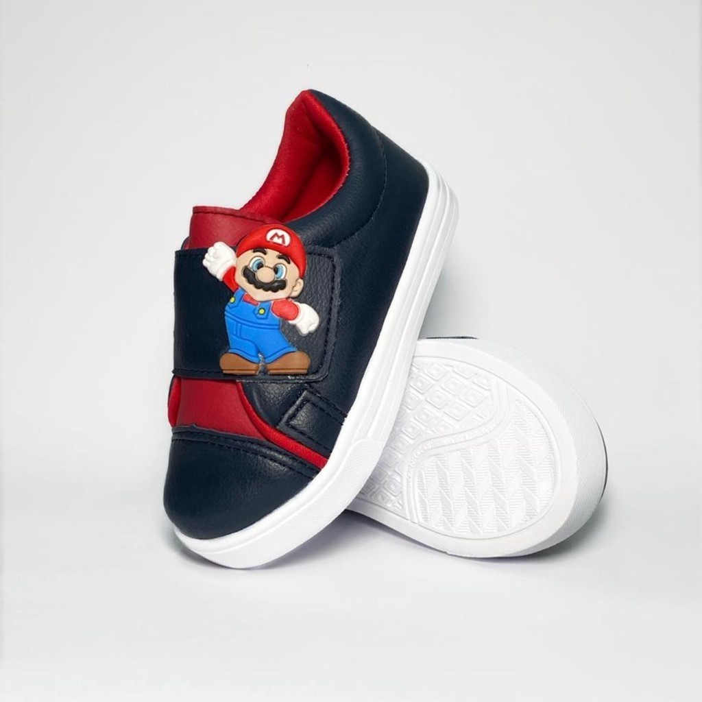 Tenis  Infantil Menino Azul Vermelho Personagem 20 Ao 34