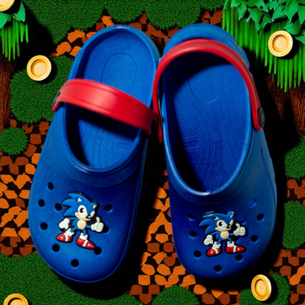Babuche Infantil Menino Papete Personagem Sonic Chinelo Confortável Leve Azul