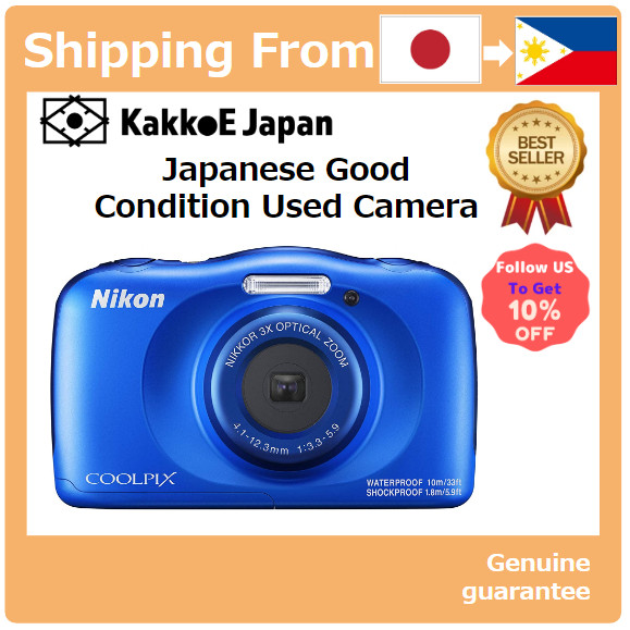 Câmera Digital Nikon Coolpix W150 Azul (W150BL) à Prova D'água Usada Japonesa - Câmera Subaquática Compacta Pre-loved Cool Pix W150 com Sensor CMOS de 13.2MP, Zoom Óptico 3x, Vídeo Full HD 1080p, Tela LCD 2.7