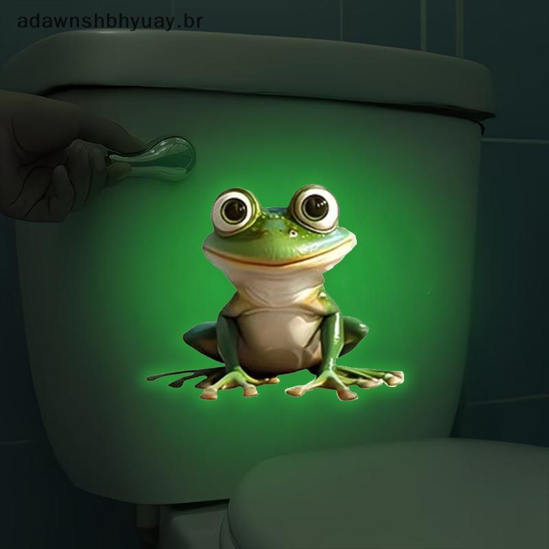Adwnshbyuay Glow-In-The-Dark Toilet Stier Frog Banheiro Wall Interruptor Luminoso E Decalque De Saída Autoadesivo Removí