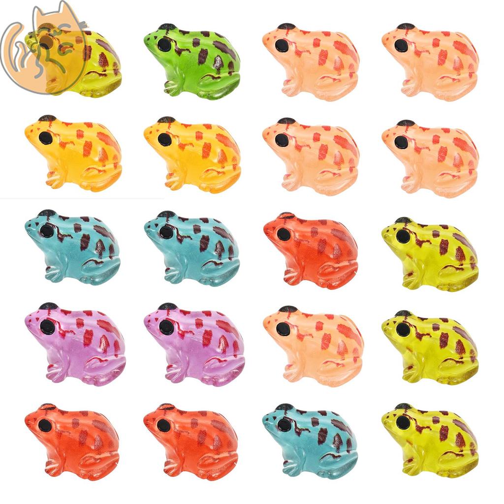 20 PCS Tiny Frog Glow Miniatura Luminosa Mini Resina Sapo Estatueta Para DIY Terrário Artesanato Musgo Paisagem Jardim C