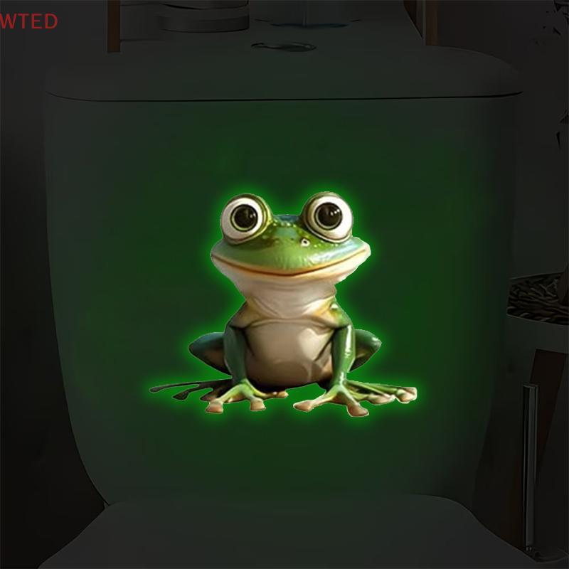 (WTED) Glow-In-The-Dark Toilet Stier Frog Banheiro Wall Interruptor Luminoso E Decalque De Saída Autoadesivo Removível D