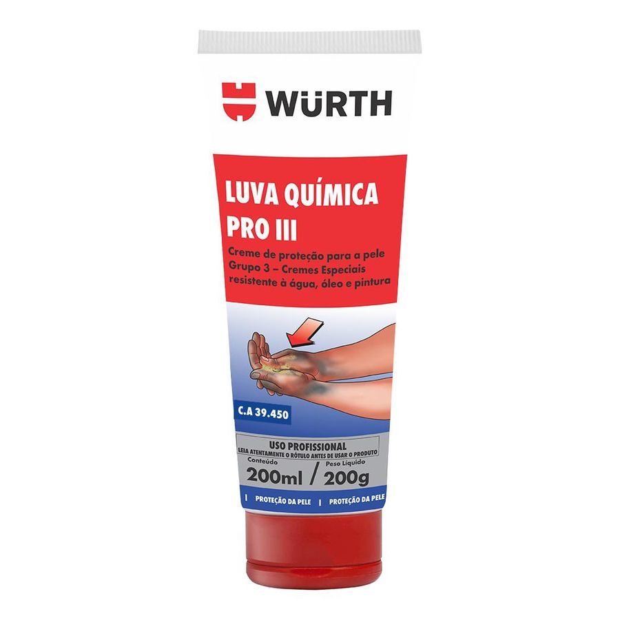 Luva Química Pró III Creme De Proteção 200g Wurth