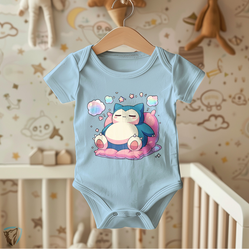 Body Infantil Snorlax Dorminhoco | Estampa Fofa e Divertida para Bebês