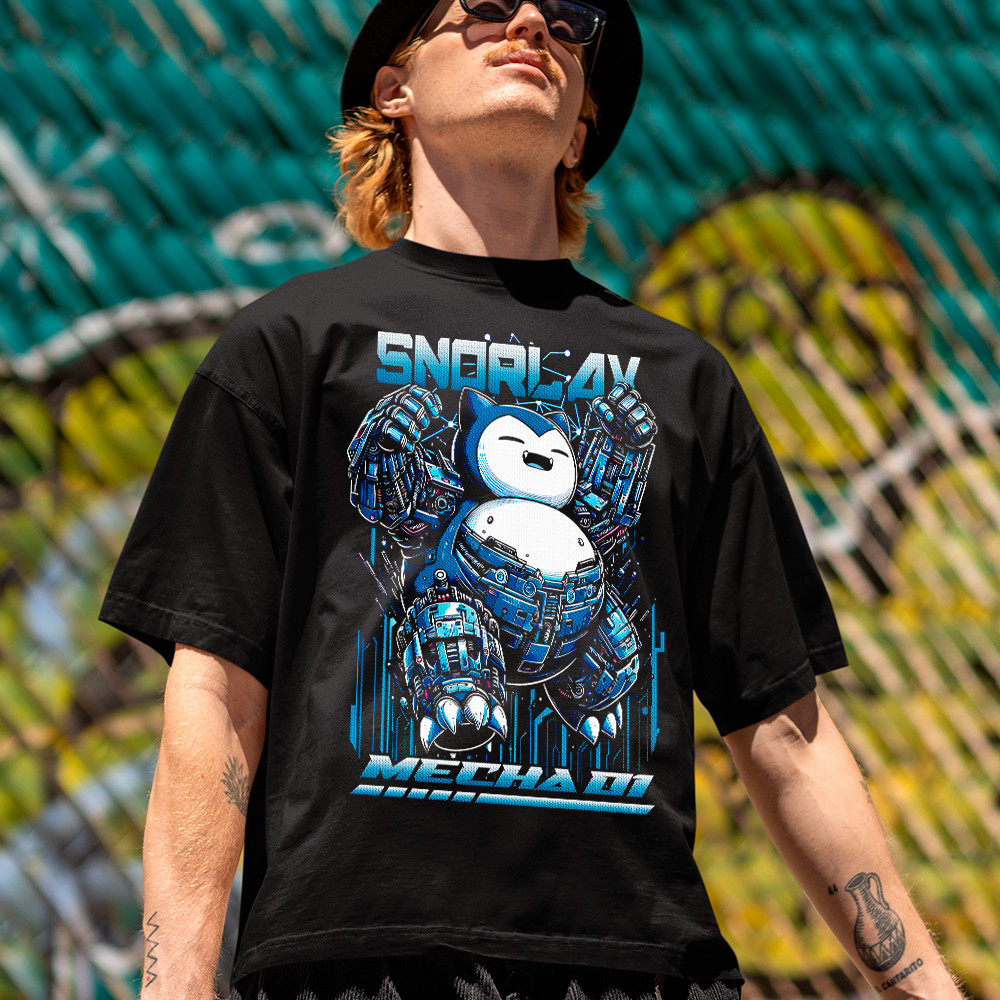 Camisa Camiseta basica e Oversized Snorlax Pokemon Geek Estilosa em algodao Unissex