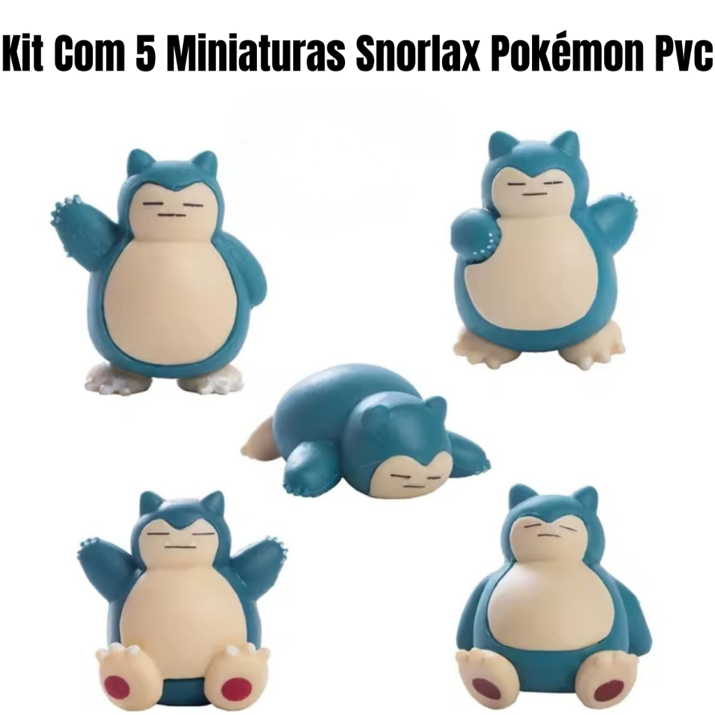 Kit 5 Miniatura Snorlax Pokémon Pvc