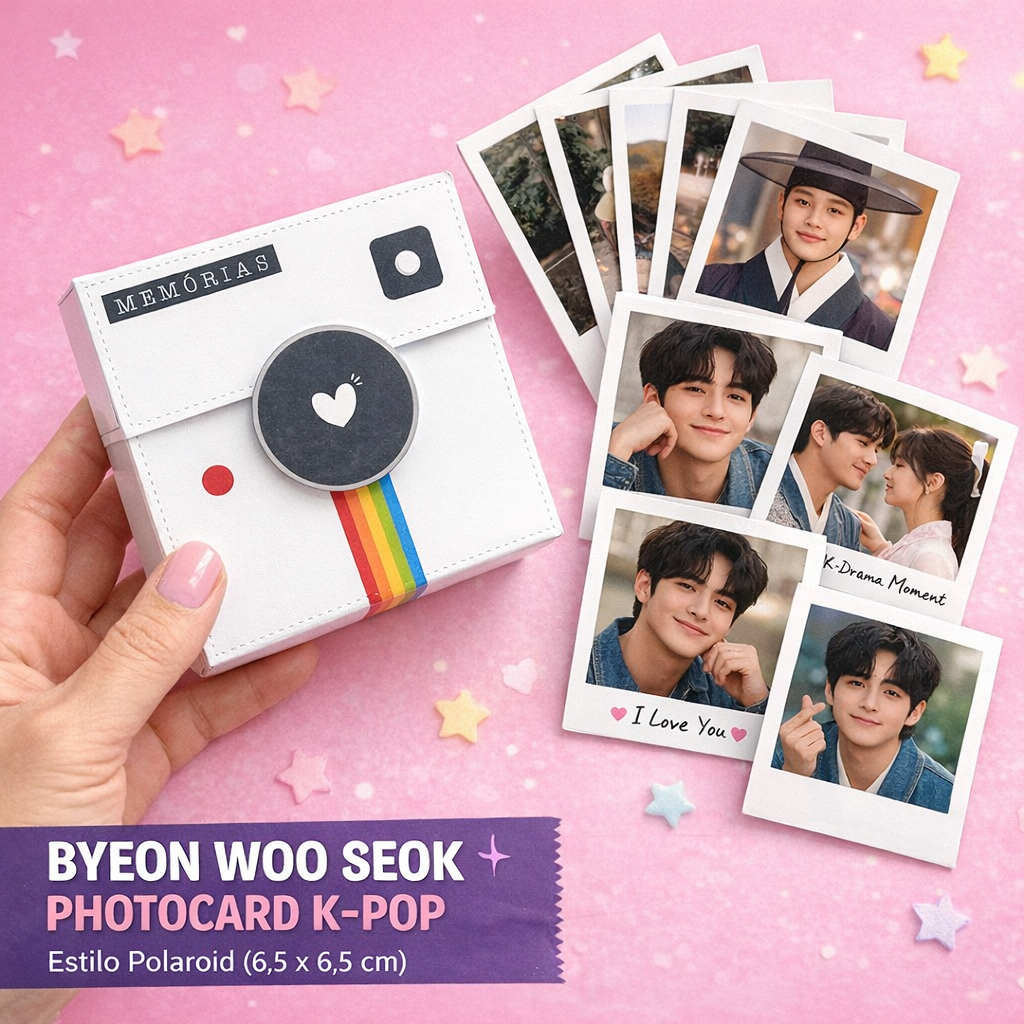 Photocard Byeon Woo Seok | Kit 6 Fotos | Estilo Polaroid 6,5x5,5 cm | K-Drama Coreano