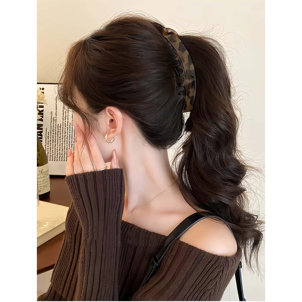 <Kit 2 > Presilha Banana Maxi Fosca Antiderrapante–Alta Fixação | Estilo Coreano Elegante | 13cm