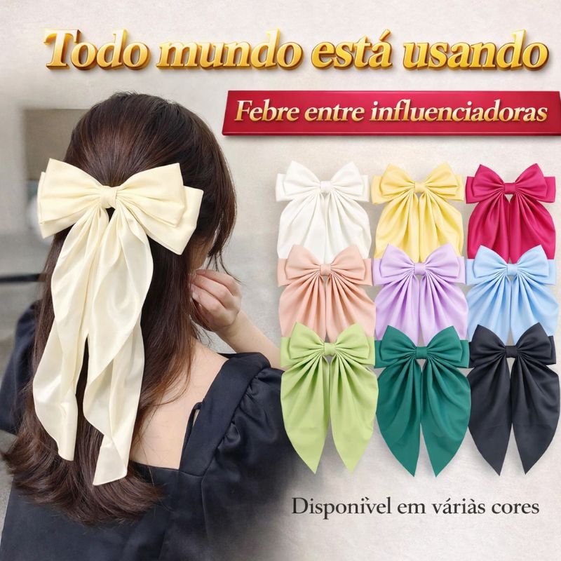 Kit 3 Laços Grandes Estilo Virgínia | Doramas Coreanos | Cores Sortidas