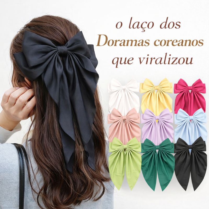 Kit com 3 laços Virgínia estilo Coreano Dorama sortidos